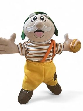 Plush Grandpa Doll - Yellow Pants, Green Cap